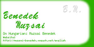 benedek muzsai business card